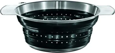 Produktbild von Famanu Sieb Faltbar aus Edelstahl - Schwarz, Durchmesser 24 cm