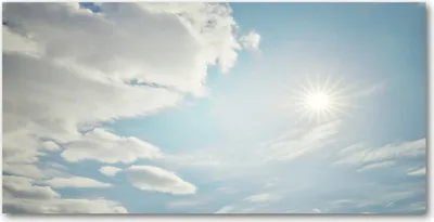 Produktbild von Tulup® Glas-Bild - 100x50 -Wandkunst - Wandbild hinter gehärtetem Sicherheitsglas  - Landschaften - Wolken Himmel - Blau