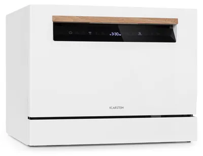 Produktbild von Klarstein Lagoona Mini-Geschirrspüler freistehend, , Leistung: 1380 Watt, 6 Standardgedecke, Wasserverbrauch: 6,5 L 7 Programme plus Extra-Trocknung, 49 dB, schwarzes Touch-Bedienfeld, weiß