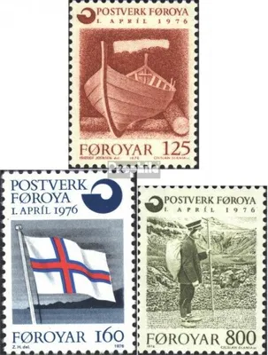 Produktbild von Briefmarken Dänemark - Färöer 1976 Mi 21-23 (kompl.Ausg.) Jahrgang 1976 komplett postfrisch Postwesen
