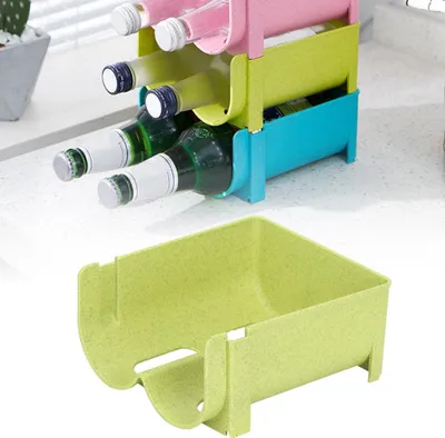 Image de Support empilable pour canettes de bière Rack de stockage de canettes Réfrigérateur Organisateur de boissons en conserve (Vert)