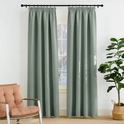 Zdjęcie produktu dla Zasłona zaciemniająca, termoizolacyjna, kolor: jasnoszary, wymiary: 220 cm (wysokość) x 140 cm (szerokość), zestaw 2 sztuk