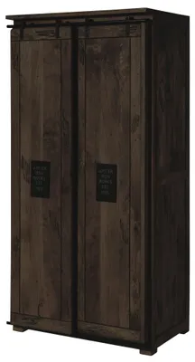 Produktbild von MASSIVMOEBEL24 Kleiderschrank Mango 100x65x200 grau lackiert RAILWAY #268