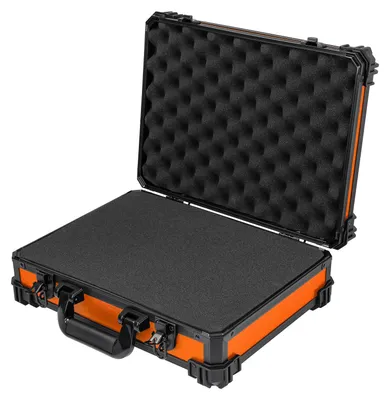 Produktbild von HMF 15502-18 Transportkoffer mit Rasterschaumstoff | 39 x 29 x 12 cm | Orange