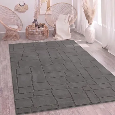 Produktbild von Paco Home Teppich Wohnzimmer Hochflor Skandi Boho Geometrisch Abstrakt Uni Waschbar 200x280 cm
