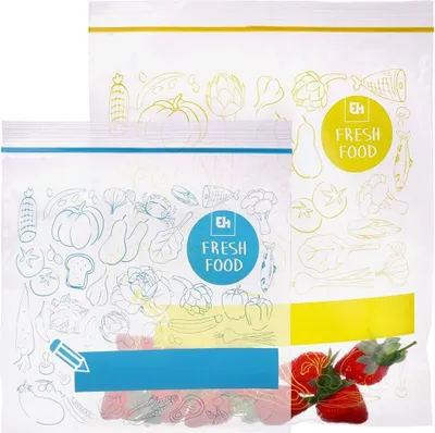 Immagine prodotto di Buste in plastica con chiusura ermetica per frigorifero e congelatore, 40 pz