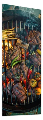 Produktbild von Glasbild 50x125cm in XXL für Wohnzimmer, Schlafzimmer Motiv Sommergrillfest