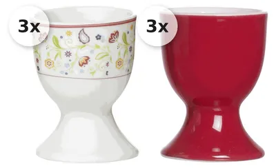 Produktbild von Eierbecher 6er Set Doppio Shanti rot