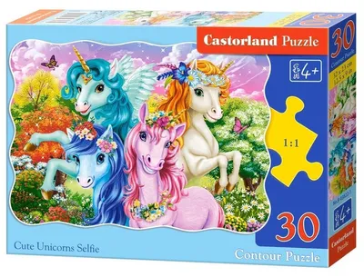 Produktbild von Puzzle 30 elementów. Słodkie selfie jednorożców
