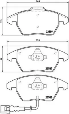 Produktbild von Brembo Bremsbelagsatz, Scheibenbremse Vorderachse P 85 075