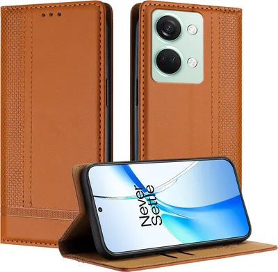 Obrázek produktu pro Pouzdro pro OnePlus Nord 3 kožené flipové pouzdro s funkcí stojánku Hnědý