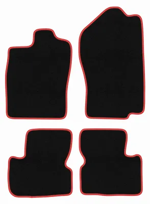 Zdjęcie produktu dla Dywaniki samochodowe welurowe CARLUX-RED do: Opel Calibra (1989-1997, coupe) czarne z czerwonym obszyciem, z mocowaniami
