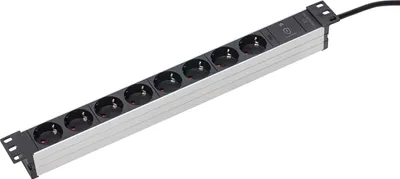 Obrázok produktu pre as-Schwabe 18193 as-Schwabe 19 Zoll RACK 8-fach Steckdosenleiste für Serverschrank 2,0 m schwarz