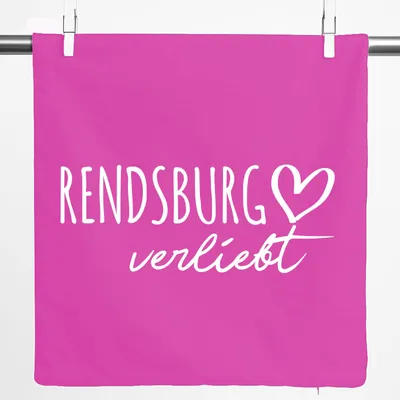 Produktbild von Huuraa Kissenbezug Rendsburg verliebt 40x40cm Fuchsia Baumwolle Dekokissenbezug Geschenkidee