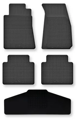 Produktbild von Gummi-Fußmatten + Tunnel für Mercedes S W220 1998-2005 – 5-tlg, Schwarz, Semi-Universal, angepasst – Wielganizator Semi-Universal