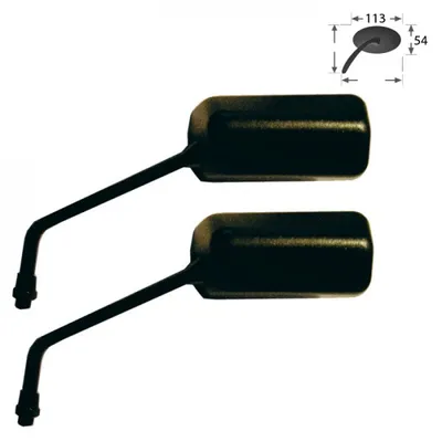 Immagine prodotto di Specchio F1, 2 x M10-R, nero, coppia, braccio 120 mm*