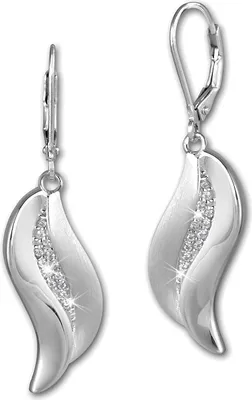 Image de SilberDream Boucles d'oreilles Femme 925 Argent Zirconia blanc Vague SDO4292W