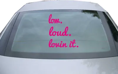 Produktbild von Indigos UG - Aufkleber Heckscheibe & Motorklappe DE6368 - pink - 600x600 mm - low loud lovin it - Auto Scheiben Fenster Heckklappe Tuning Racing JDM - Die cut