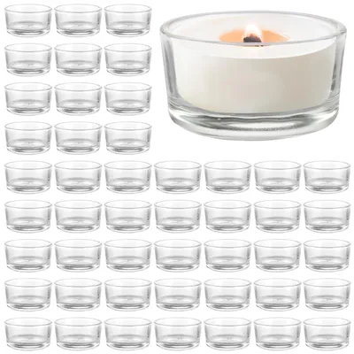 48er Set Teelichthalter aus Glas, 4,7x4,3x2,6 cm, transparent