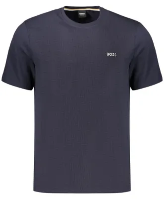 Produktbild von Herren Kurzarm T-Shirt Blau mit Rundhals und Logo-Stickerei