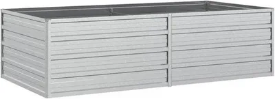 Produktbild von Famanu Hochbeet 160x80x45 cm verzinkter Stahl Silber - für Gemüse, Kräuter und Blumen