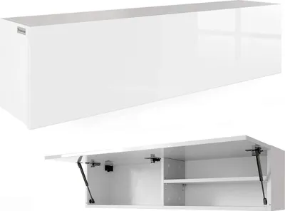 Produktbild von PLATAN ROOM Badschrank Hängeschrank 120 x 30 x 25cm Hochglanz  Badezimmerschrank hängend Wandschrank für Bad weiß Hochglanz
