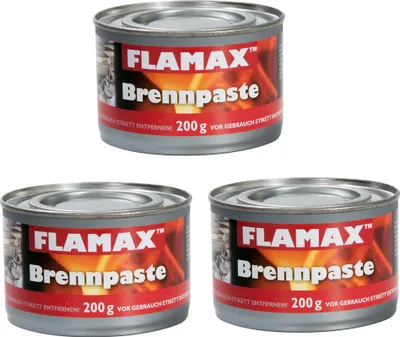 Produktbild von 3 x 200g Flamax Brennpaste Safty Ful Gel für Innen und Außen, Buffets, Grill und BBQ