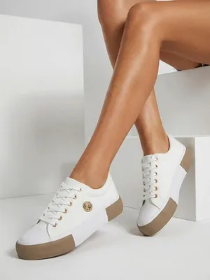 Zdjęcie produktu dla Białe sneakersy damskie Aurelio Canvas, rozmiar 37