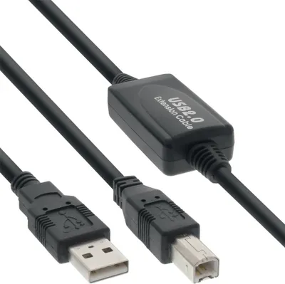 Obrázek produktu pro InLine® 34511I Kabel USB 2.0, aktivní se zesilovačem signálu "repeater", z A do B, 10 m
