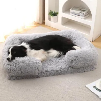 Produktbild von Orthopädisches Hundebett mit Eierschaum, rutschfest, waschbar, Hellgrau, M (60x48x15cm)