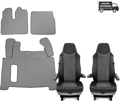 Image de Housses de siège + tapis de sol pour camion MAN TGX 2017-2020 Automatique GRIS LUX