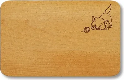 Produktbild von KESPER 85018 Schneidebrettchen aus Buche - Katze, 23 x 15 x 1 cm / Frühstücksbrettchen