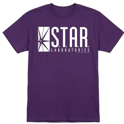 Image de T-shirt "S.T.A.R." de The Flash, pour hommes et femmes, modèle unie (TV36925) (taille L) (violet)