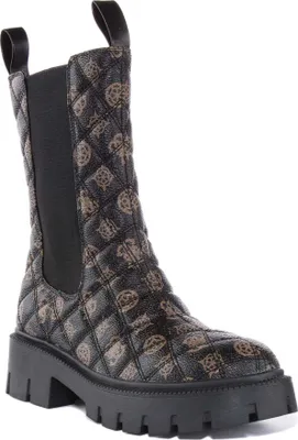 Produktbild von Guess Serlen Frauen Gesteppte Synthetische Stiefelette Schwarz Braun – undefined / Schwarz Braun