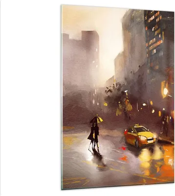 Produktbild von Bilder auf glas - Einteilig - Manhattan Paar Straße - 80x120cm - Glasbilder - Wandbilder - Bilder - zum Aufhängen bereit - Wanddekoration aus Glas - Glas Bilder - Wandbild auf Glas - GPA80x120-4298