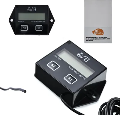 Produktbild von Rosfix Elektronischer Betriebsstundenzähler – Kompatibel mit Benzinmotoren | IP65 Wasserdicht, Stoßfest, Max. Temp. 85°C