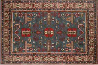 Imagen del producto de Alfombra vinílica "Medio Oriente Rojo" – 60x90 cm – Alfombra para exteriores – Para terraza – Resistente a la intemperie – Diseño moderno