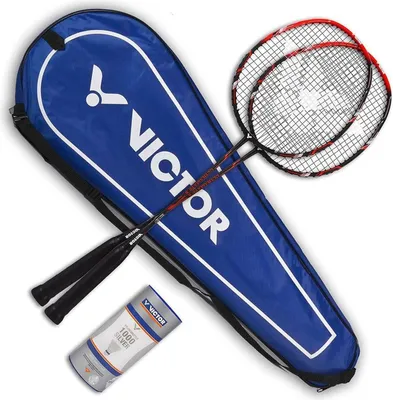 Produktbild von Victor Badminton Set Ultramate 6 | Badmintonset Badmintonschläger Badmintonbälle Badmintonhülle