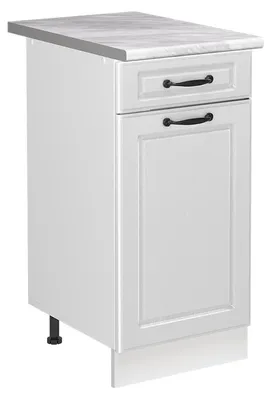 Zdjęcie produktu dla Szafka pod zlew Vicco R-Line Biały rustykalny/Biały 40 cm blat roboczy Marmur, Model 72906