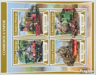 Produktbild von Briefmarken Sao Tome e Principe 2017 Mi 7274-7277 Kleinbogen (kompl. Ausgabe) postfrisch Dampflokomotiven