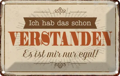 Produktbild von vianmo Blechschild 12x18 cm hab verstanden ist mir nur egal Spruch Zitat