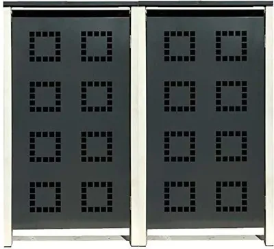 Produktbild von 2 Tailor Mülltonnenboxen Basic für 120 Liter Tonne /Stanzung 5 /Anthrazit / Grau