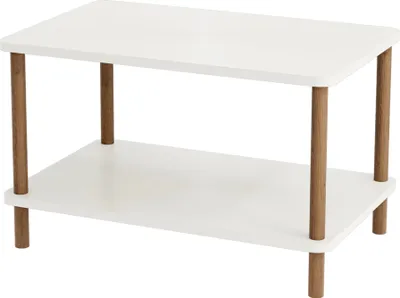 Immagine prodotto di Tavolino In And OutdoorMatch Fred - rettangolo - 43 x 70 x 44 cm - bianco e color legno - truciolato e legno di faggio - design moderno