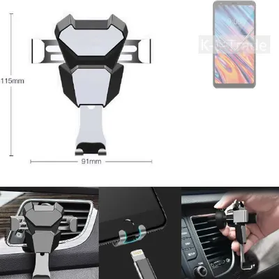 Produktbild von K-S-Trade Lüftungshalterung kompatibel mit LG Electronics Stylo 5x kompakte Handy-Halterung Lüftungsschlitz Lüftungsgitter Autohalterung KFZ