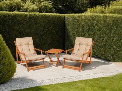 Image de Biagio - Ensemble Table et Chaises, Marron, 2 Places