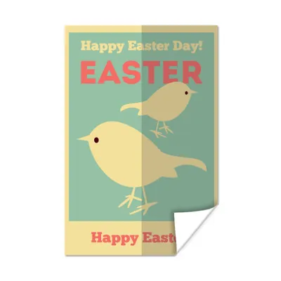 Produktbild von MuchoWow® Poster Zitate - Frohe Ostern! - Ostern - Frohe Ostern - Vögel - Ostern 60x90 cm - Wanddekoration