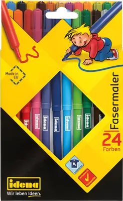 Produktbild von Idena Fasermaler 24 Stück Strichstärke: 2 mm