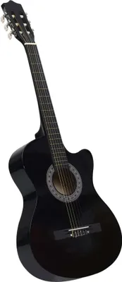 Produktbild von The Living Store Westerngitarre Cutaway mit 6 Saiten Schwarz 38"