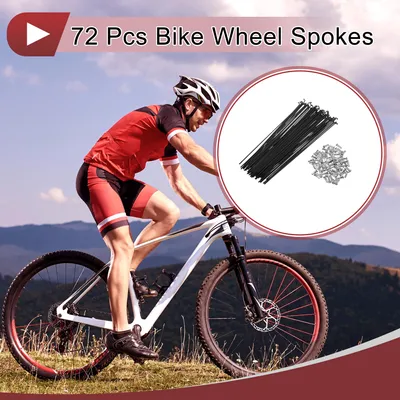 Produktbild von 72 Set 14G Fahrradspeichen 187mm Fahrradradspeichen Kohlenstoffstahl Schwarz