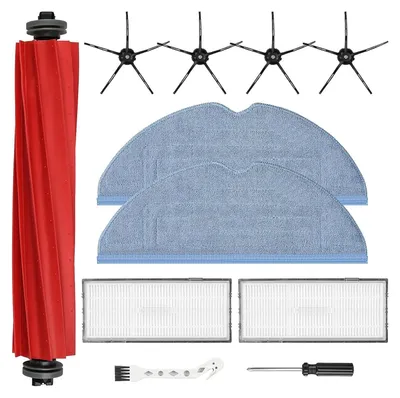 Produktbild von 11 Stück Zubehör für Roborock S7/S7 Plus/S7 MaxV/S7 MaxV Ultra/S7 Pro Ultra Saugroboter, 1 Hauptbürste, 2 Wischpads, 2 HEPA-Filter, 4 Seitenbürsten, 1 Reinigungsbürste, 1 Schraubendreher
